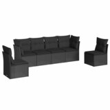  The Living Store Vrtna sedežna garnitura 6-delna z blazinami črna poli ratan - Vrtna Sedežna Garniture, (21443242) | Shoptok.si