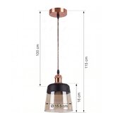 Brilagi LED luster R GLASS 1xE27/60W/230V prečnik 15,5 cm bakrena/zadimljeno bež/crna | Eponuda.com