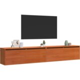  Omarice na steni s polico 2 pcs Voščeno rjava 100 x 30 x 35 cm | Shoptok.si