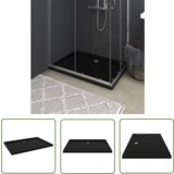 The Living Store Pravokotna ABS tuš kad črna 80x110 cm - Tuš Kad, (21738225) Cene