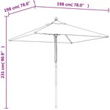  Vrtni suncobran s drvenim stupom antracit 198 x 198 x 231 cm | Eponuda.ba