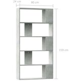 Ormarić za knjige / pregrada boja betona 80x24x159 cm iverica | shoptok.hr