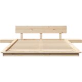 vidaXL Posteljni okvir s omaricami ob postelji 120x200cm iz trdnega lesa | Shoptok.si