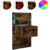  The Living Store Nočna stenska omarica z LED lučkami dimljen hrast - Stenska Nočna Omarica, (21496047) | Shoptok.si