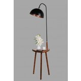 Opviq lights crna podna svjetiljka s pomoćnim stolićem | shoptok.hr