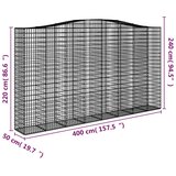  Lučne gabionske košare 7 kom 400x50x220/240cm pocinčano željezo | shoptok.hr
