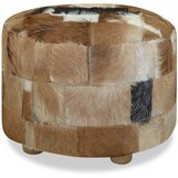 vidaXL Tabure iz pravega usnja okrogel 50x50x45 cm | Shoptok.si