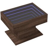  Stolić za kavu LED smeđa boja hrasta 70x50x45 cm drveni | Eponuda.com