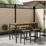 Stol za bar u vrtu Prirodna i crna 141 x 80,5 x 105 cm Cijene