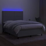  box spring s madracem LED svjetlosivi 140x200 cm tkanina | shoptok.hr