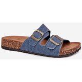 EVENTO Ladies Slippers On Cork Platform With Buckles Dark Jeans Vesina | Shoptok.si