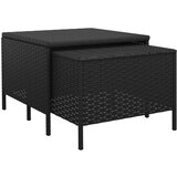  Vrtna sedežna garnitura 3-delna z blazinami črn poli ratan, (20597940) | Shoptok.si