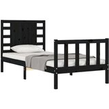  Posteljni okvir z vzglavjem črn 2FT6 trden les, (20735834) | Shoptok.si