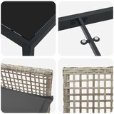  7-dijelni vrtni set za objedovanje s jastučićima svijetlo sivi Poli Ratan | shoptok.hr