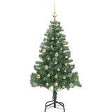 vidaXL Božično drevo med 150 LED z stojalom Zelena 150 cm PVC | Shoptok.si