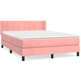 The Living Store Box spring postelja z vzmetnico roza 140x200 cm žamet - Box Spring Postelja, (21490293) | Shoptok.si