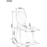  Stolica KING - baršun + čelik - crna | shoptok.hr