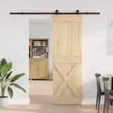 vidaXL Drsna vrata s kompletom vodil 70x210 cm trdna borovina | Shoptok.si