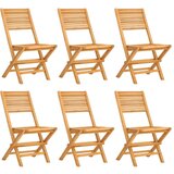The Living Store Zložljivi vrtni stoli 6 kosi 47x62x90 cm trdna tikovina - Zložljiv Vrtni Stol, (21462032) | Shoptok.si