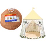 Lean_Toys Indian Tipi šotor za otroke bež 125 cm | Shoptok.si