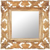  Ručno izrezbareno ogledalo smeđe 50 x 50 cm masivno drvo manga | shoptok.hr