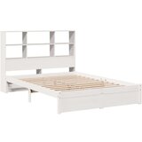 vidaXL Krevet s regalom z knjige bez madraca bijeli 120x200cm borovina | shoptok.hr