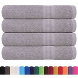 vidaXL Brisače 4 kos siva 100x200 cm 360 g/m² 100% bombaž | Shoptok.si
