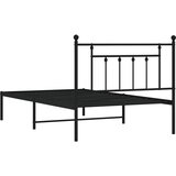  Metalni okvir za krevet s uzglavljem crni 107x203 cm | shoptok.hr