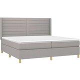  Krevet box spring s madracem LED svjetlosivi 200x200 cm tkanina | shoptok.hr