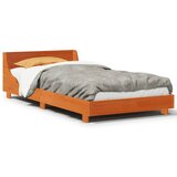 The Living Store Posteljni okvir brez vzmetnice voščeno rjav 100x200 cm borovina - Posteljni Okvir, (21525045) | Shoptok.si