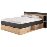 Marckeric Crni/u prirodnoj boji bračni krevet u dekoru hrasta s prostorom za odlaganje bez podnice 160x200 cm Albo – | shoptok.hr