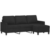  Trosjed s tabureom crni 180 cm od tkanine Crna | shoptok.hr