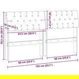 vidaXL Tapecirano vzglavje Taupe 135 cm Masivno borovo les | Shoptok.si