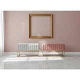 XORA klop brez naslona, kovina, tekstil siva, zlate barve | Shoptok.si