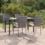  5-dijelni vrtni blagovaonski set od poliratana sivi Siva 160 cm table length | shoptok.hr
