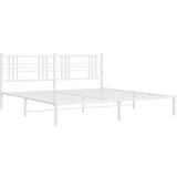 Metalni okvir za krevet s uzglavljem bijeli 193x203 cm | shoptok.hr