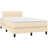  Box spring s madracem LED krem 120 x 200 cm od tkanine | shoptok.hr