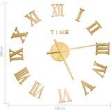  3D zidni sat moderni dizajn 100 cm XXL zlatni | shoptok.hr