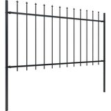  Vrtna ograda s vrhom koplja Čelik 1603,5x100 cm Crna | shoptok.hr