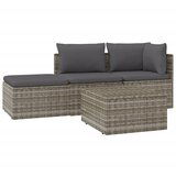 Maison Chic Seti vrtnega pohištva - Vrtna garnitura - Vrtni pohištvo set 4-delna z blazinami siv poli ratan, (21819778) | Shoptok.si