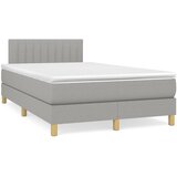 vidaXL Boxspring postelja z vzmetnico svetlo siva 120x190 cm blago Cene
