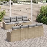  9-delni vrtni kavč set z blazinami bež poli ratan, (22093207) | Shoptok.si