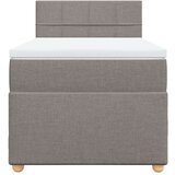 vidaXL Box spring postelja z vzmetnico taupe 90x200 cm blago | Shoptok.si