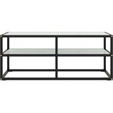 TV ormarić crni s bijelim mramornim staklom 100 x 40 x 40 cm | shoptok.hr