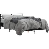  Okvir kreveta crni 140 x 200 cm od konstruiranog drva i metala | shoptok.hr