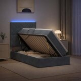  LED krevet za pohranu s madracem Tamnosiva 90 x 190 cm Baršun | shoptok.hr