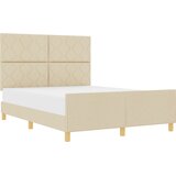 vidaXL Okvir za krevet s uzglavljem Krema 160 x 200 cm tkanina - Krema 160 x 200 cm Dizajn s rombovima | shoptok.hr