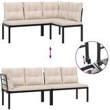  5-dijelni set vrtnih sofa s jastucima čelik obložen prahom crni | shoptok.hr