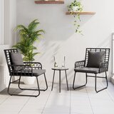 vidaXL Vrtni set za objed 3 pcs Crna, Antracit 35 x 35 x 45 cm | shoptok.hr