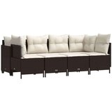  5-dijelni set vrtnih sofa s jastucima poliratan smeđi | shoptok.hr